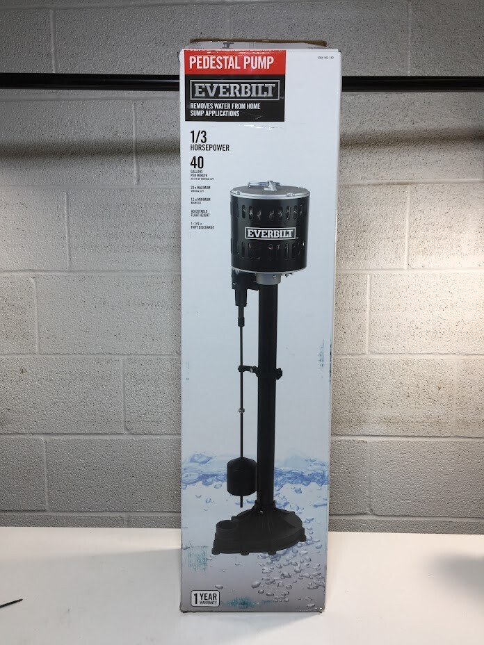 Everbilt 1/3 HP Corrosion-Resistant Plastic Pedestal Sump Pump