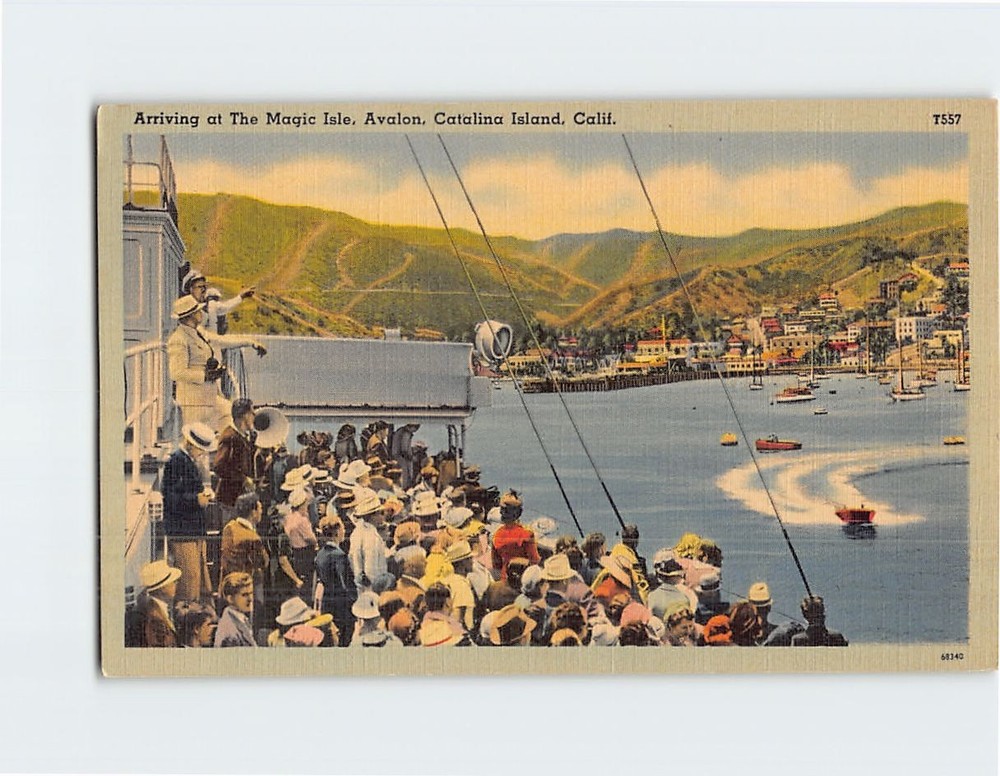 Postcard Arriving at the Magic Isle Avalon Bay Santa Catalina Island California