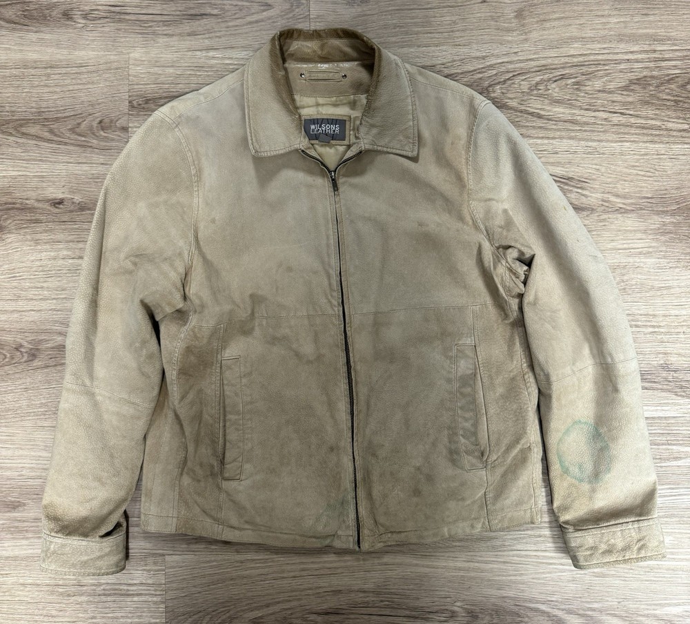 Wilson’s Leather Real Leather Suede Brown Jacket Size Large Vintage