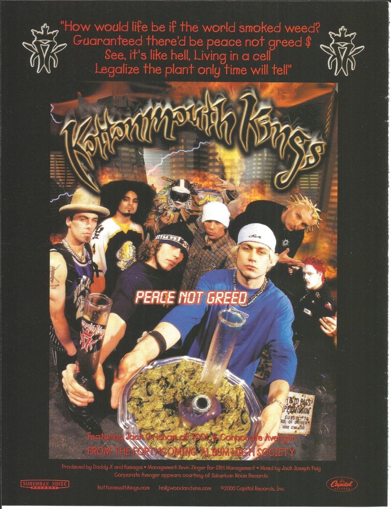 KOTTONMOUTH KINGS Rare 2000 Peace PROMO TRADE AD Poster for High MINT 8.5x11