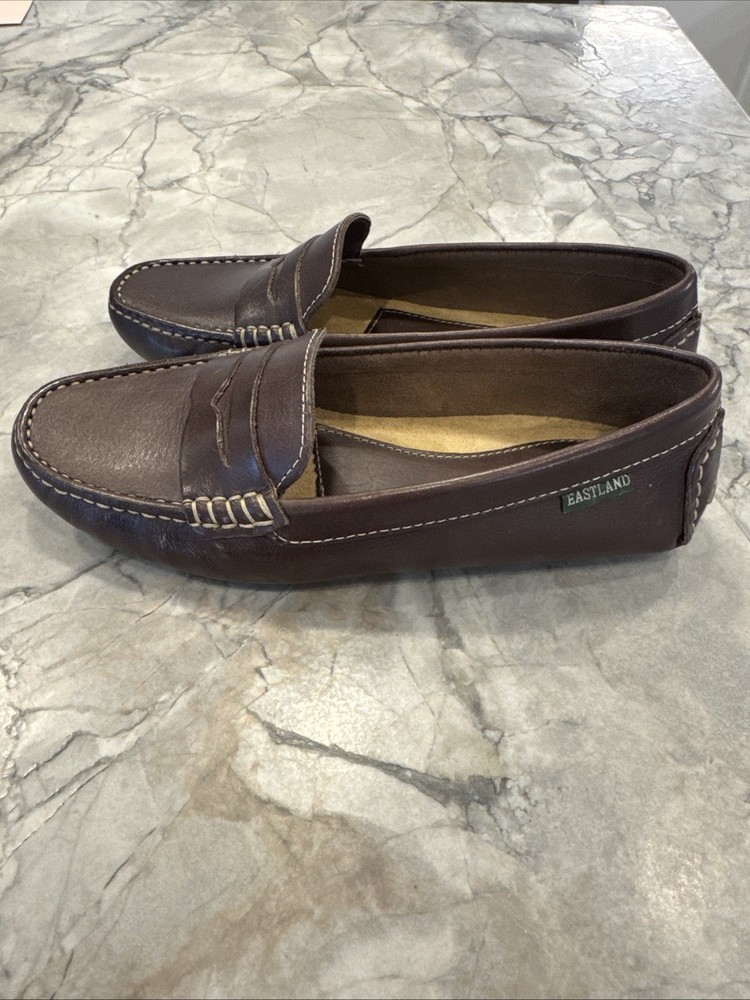 Eastland Patricia Penny Loafer Driving Moccasin Shoes Brown Womens Size 7.5