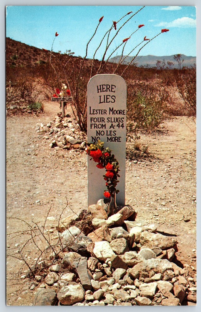 Postcard Lester Moore Grave, Boothill Graveyard, Tombstone Arizona Unposted
