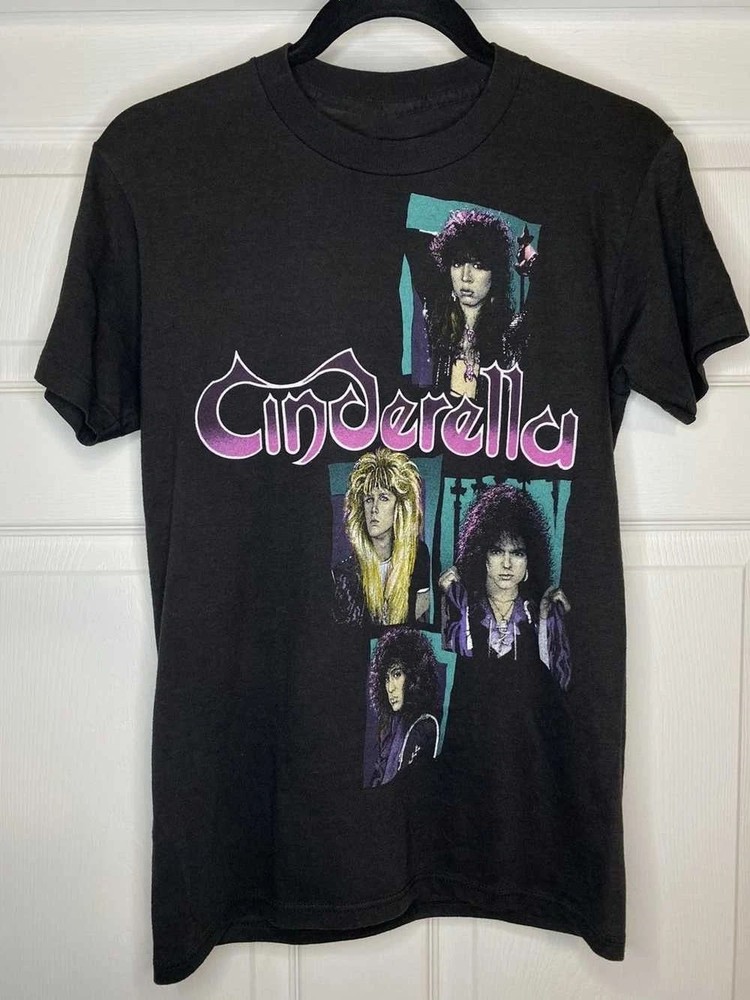 Rare 80s Cinderella Shakes the USA Tour Band Black Unisex Tshirt Reprint
