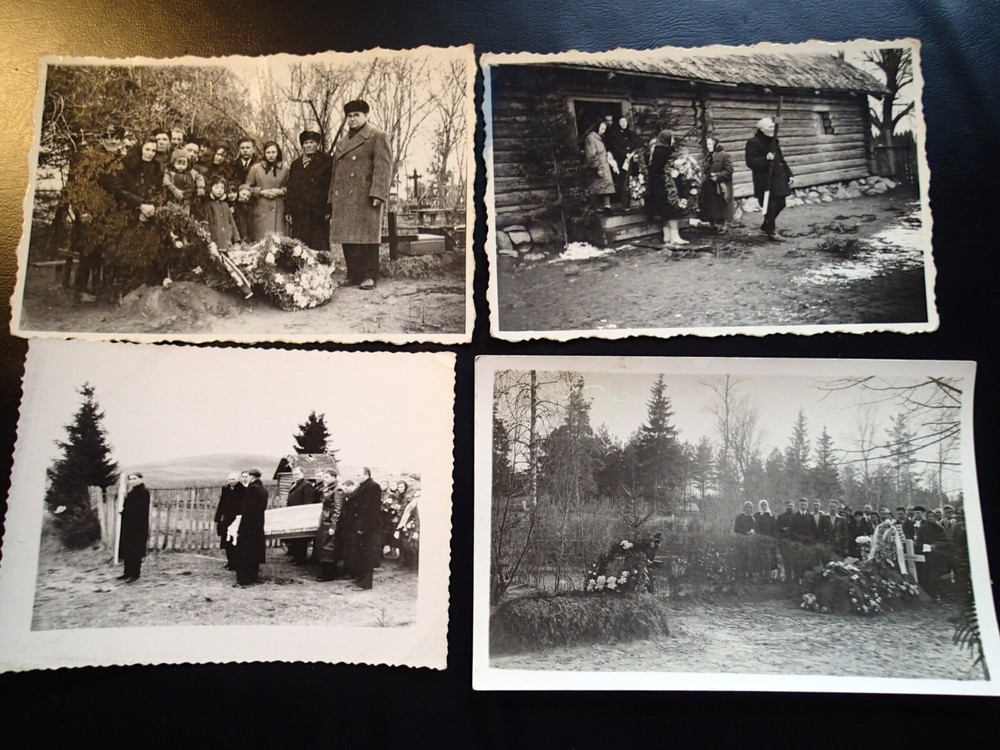 POST MORTEM COFFIN Lot of 4 ORIGINAL VINTAGE black-white PHOTOS EUROPE