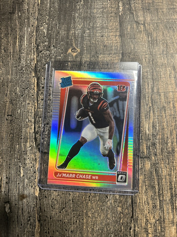 2021 Donruss Optic JaMarr Chase RATED ROOKIE Silver Holo Prizm #207 Bengals RC
