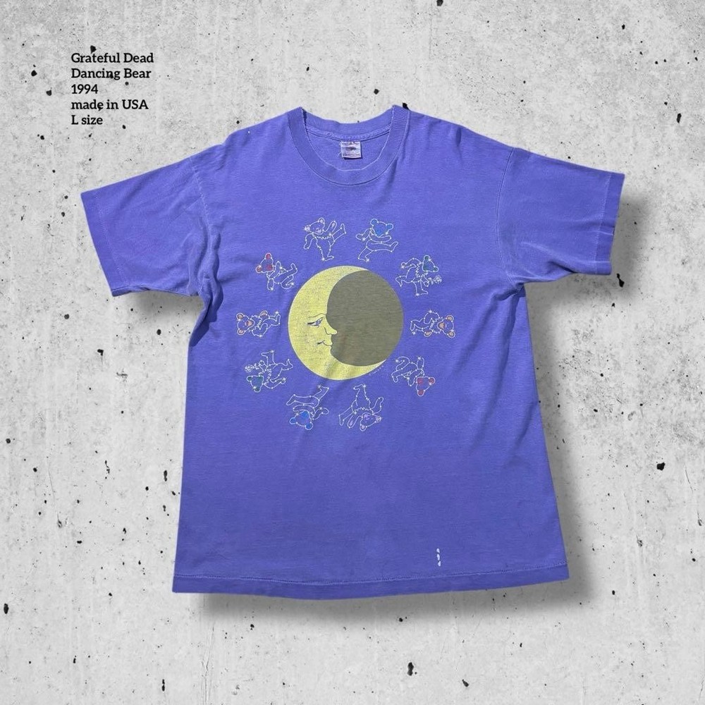 Vintage 1994 Grateful Dead T Shirt Dancing Bears Moon Purple Fruit of the Loom L
