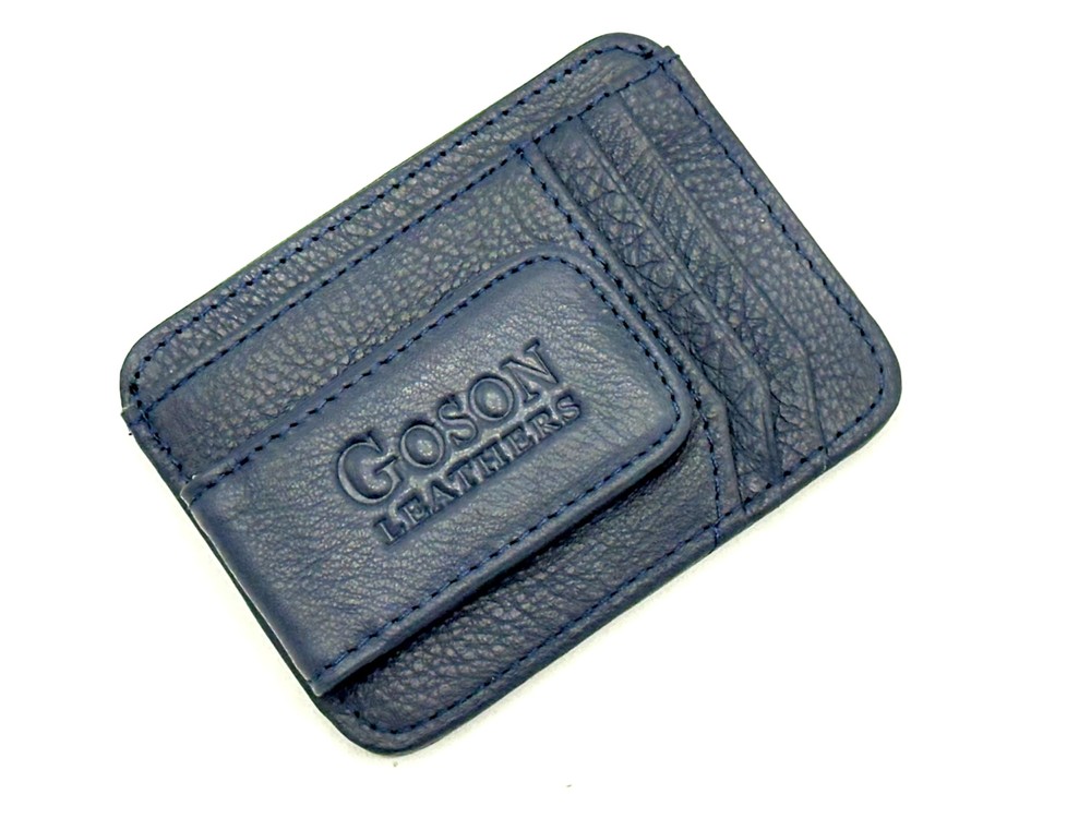 Goson Mens Leather Front Pocket Wallet with Money Clip and Credit Card Slots