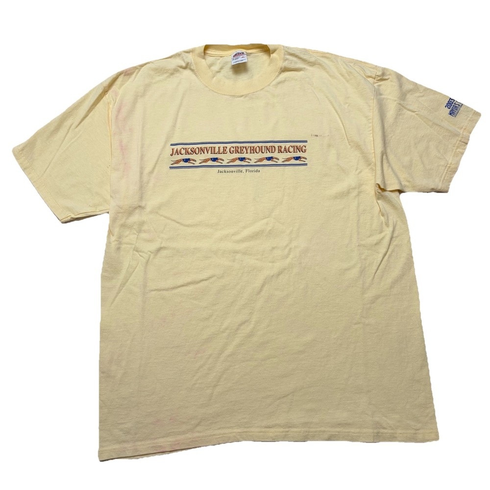 Vintage Jacksonville Greyhound Racing Shirt Men’s XL Yellow 2003 Mayors Cup Race