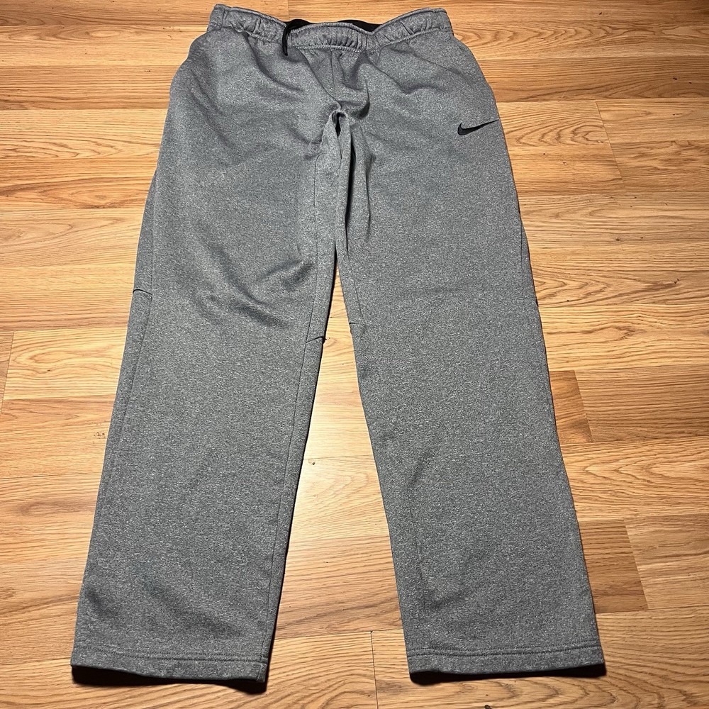 Nike Dri-Fit Sweatpants Heather Grey Open Hem Size Large