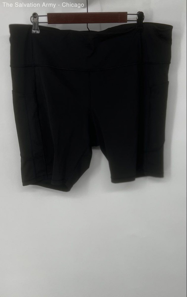 Athleta Womens Black Elastic Waist Activewear Biker Shorts Size 2X
