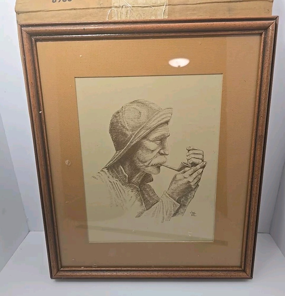 Fisherman with Tobacco Smoking Pipe Nautical Print by Joni Eareckson
