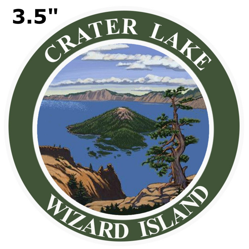 Crater Lake Wizard Island - Car Truck Window Bumper Sticker Decal Souvenir