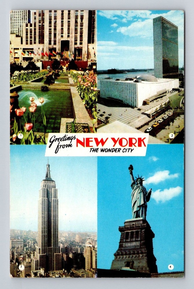 New York City NY, General Banner Greetings, Points of Interest, Vintage Postcard