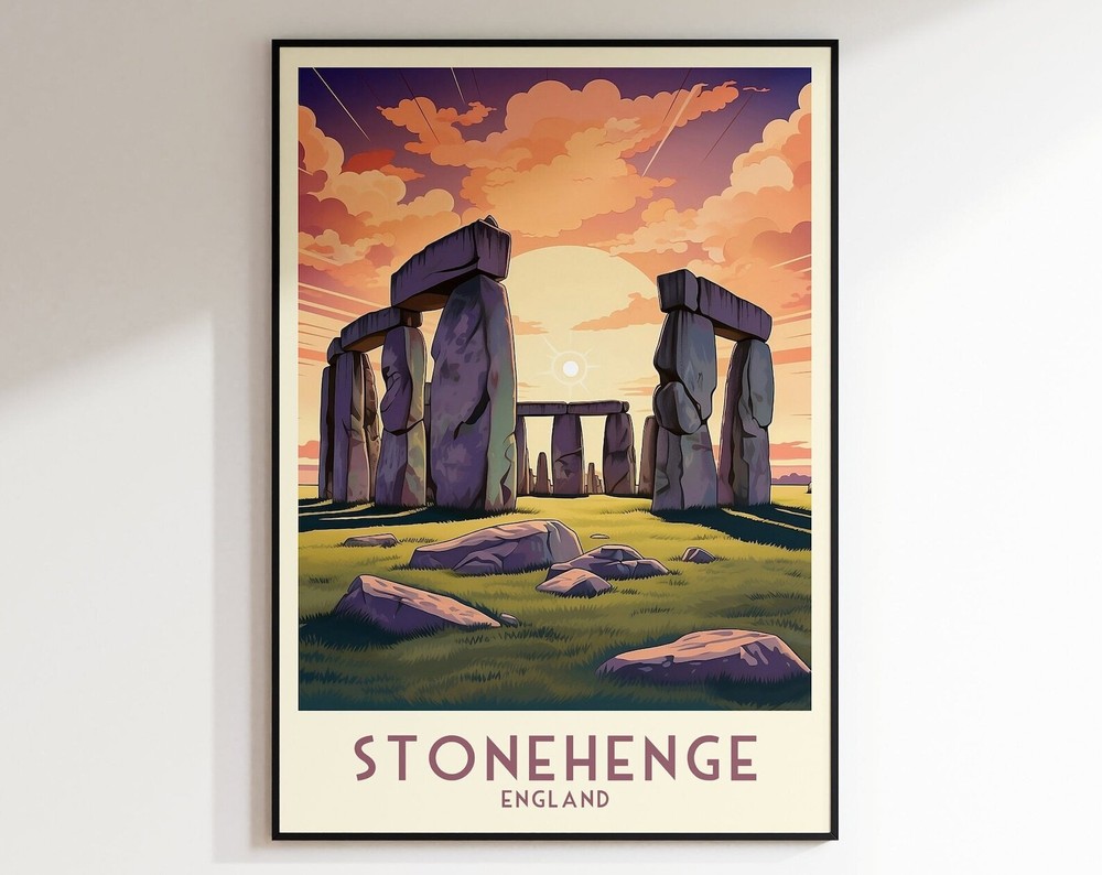 Stonehenge Travel Print England Print United Kingdom Home Decor Wall Art