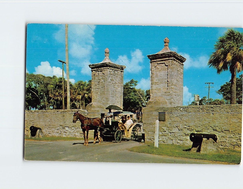 Postcard City Gates Saint St. Augustine Florida USA North America