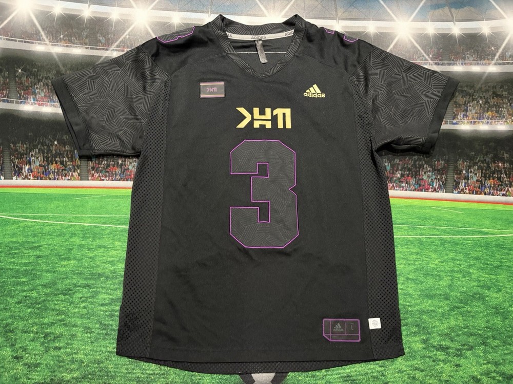 Marvel Black Panther Football Jersey Men’s Size Large Adidas Black Wakanda