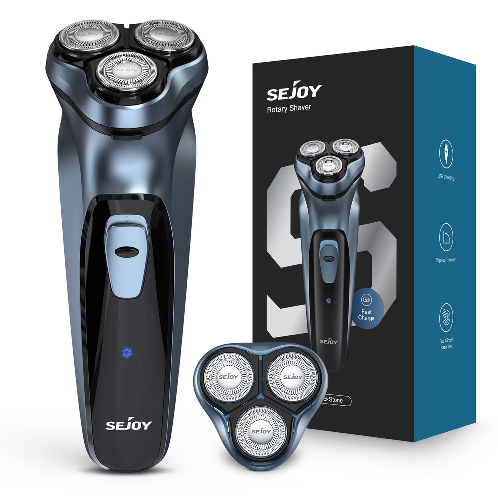 SEJOY Electric Shaver Wet Dry Rotary Shaving Razor withPop-up Trimmer Men Shaver