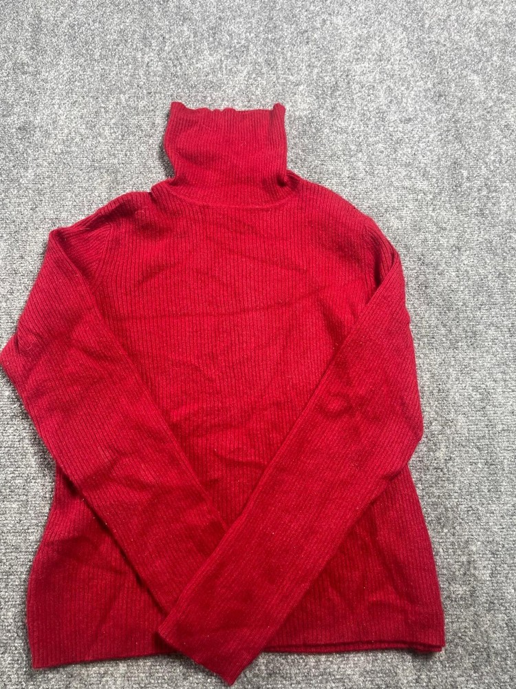 A. Giannetti 100% Cashmere Women's Red Turtle Neck Sweater Size XL