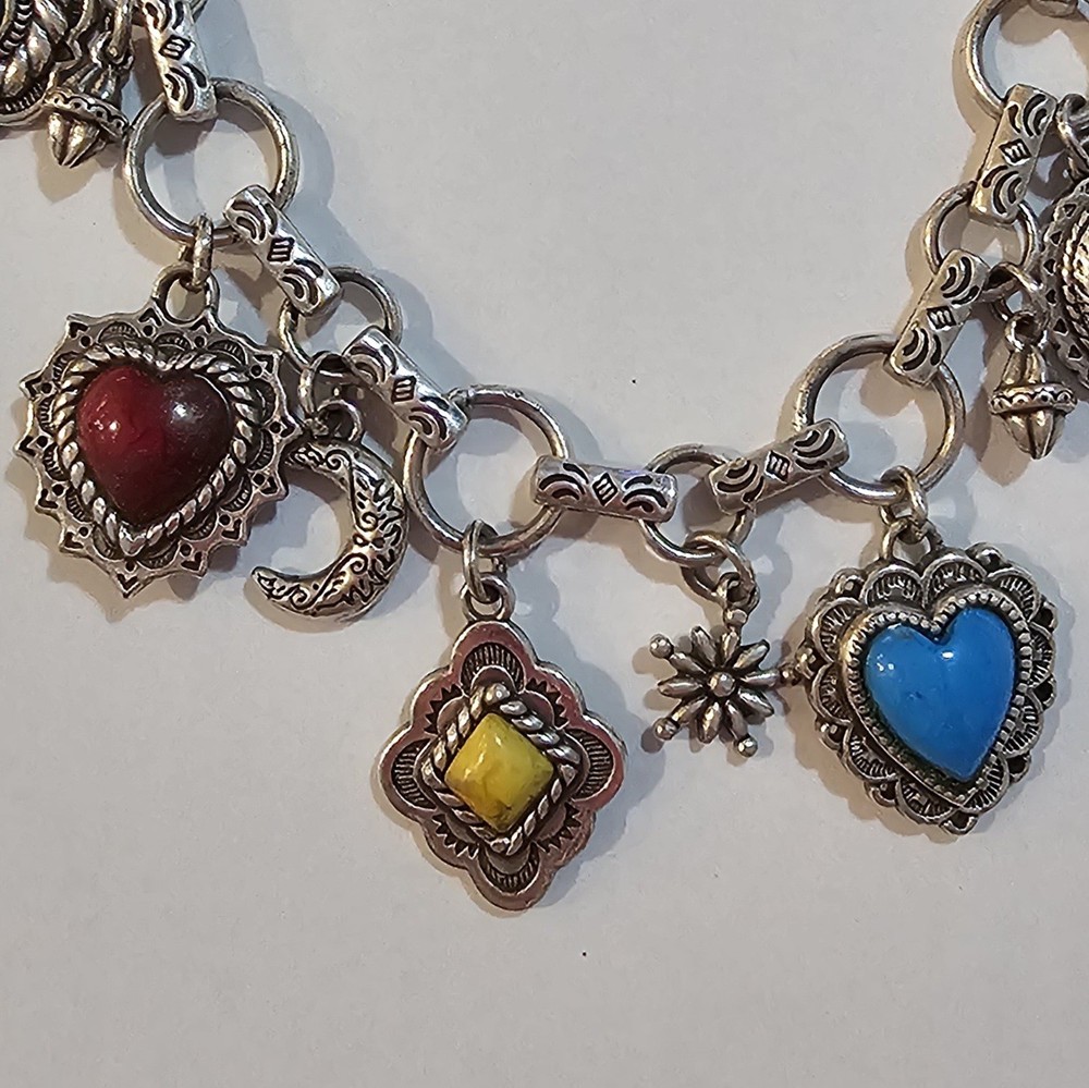 ✅ Brighton Charm Bracelet With Dust Bag Hearts Moon Butterfly Pendant Jewelry
