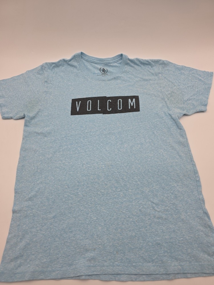 Volcom T-Shirt Men Large Blue Solid Graphic Print Logo…#45653