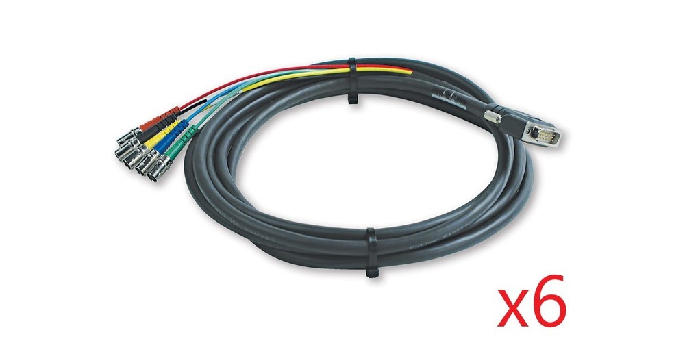 6 New Extron 6ft HD 15-Pin Male to BNC Female 75ohm Cables 26-531-02 SYM BNCF/6