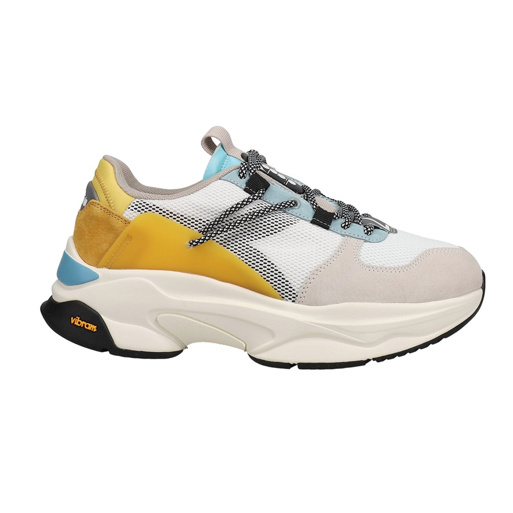 diadora Terrena Nylon Lace Up  Mens Grey, White, Yellow Sneakers Casual Shoes 17
