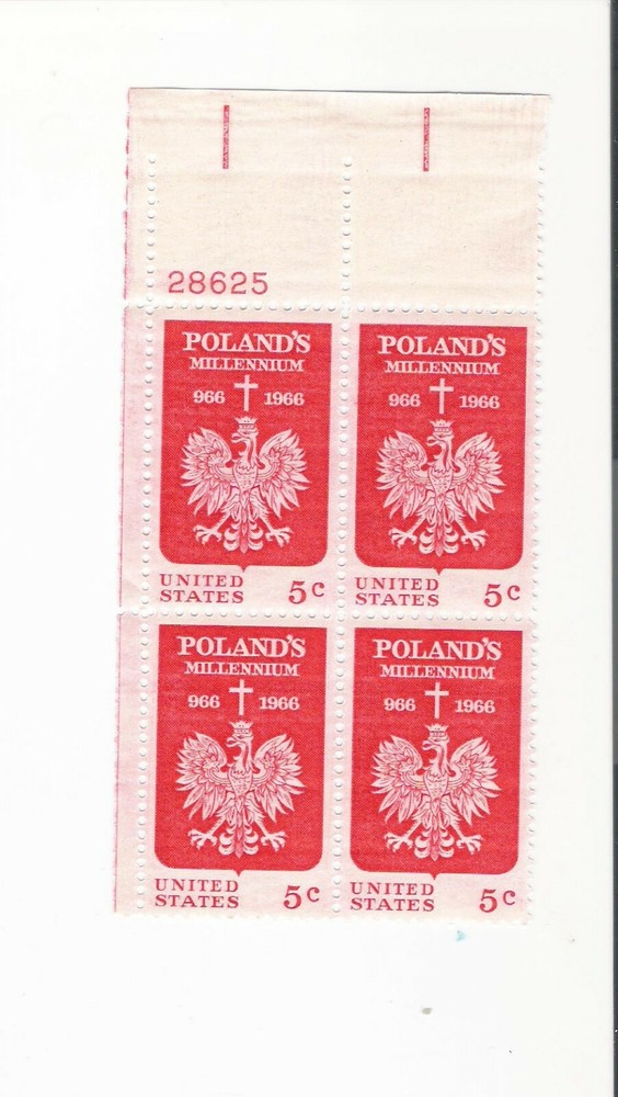 Scott # 1313 US  Polish Millennium  Plate Block  M/NH  O/G
