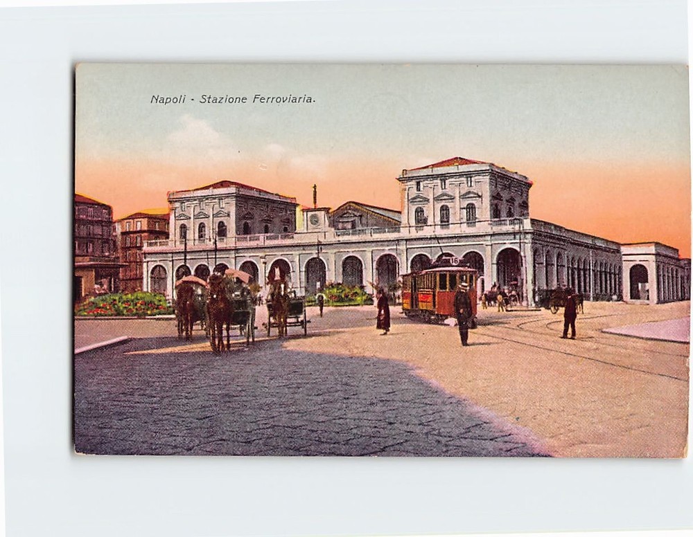 Postcard Stazione Ferroviaria, Naples, Italy