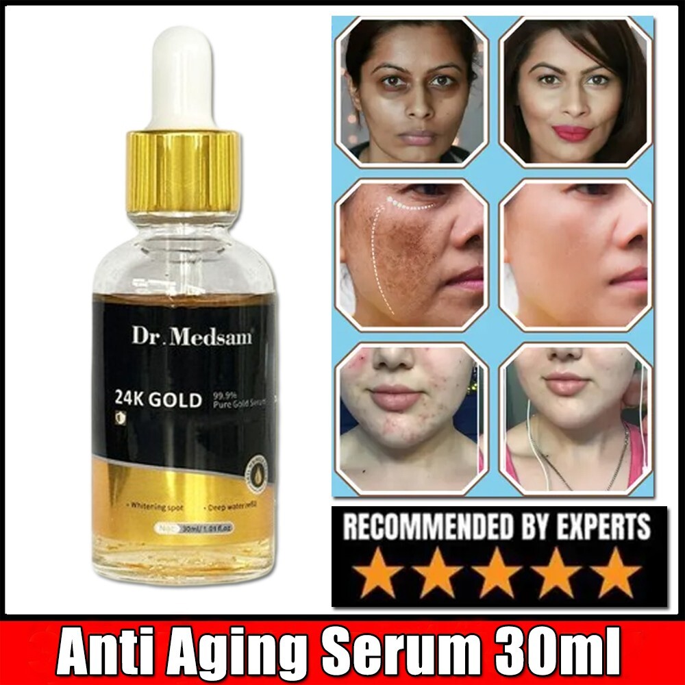 24K Gold Serum with Hyaluronic Acid for Wrinkles & Dark Spots 1 OZ
