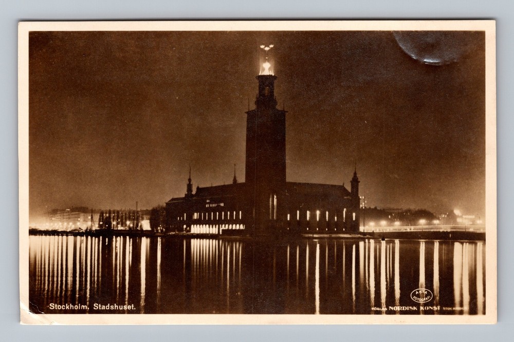Sweden- Stockholm Stadshuset Standard Postal Old View PC Card Vintage Postcard