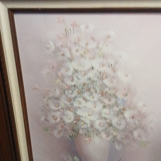 Nancy Lee Original Signed Floral Still Life Painting Framed Kalamazoo MI