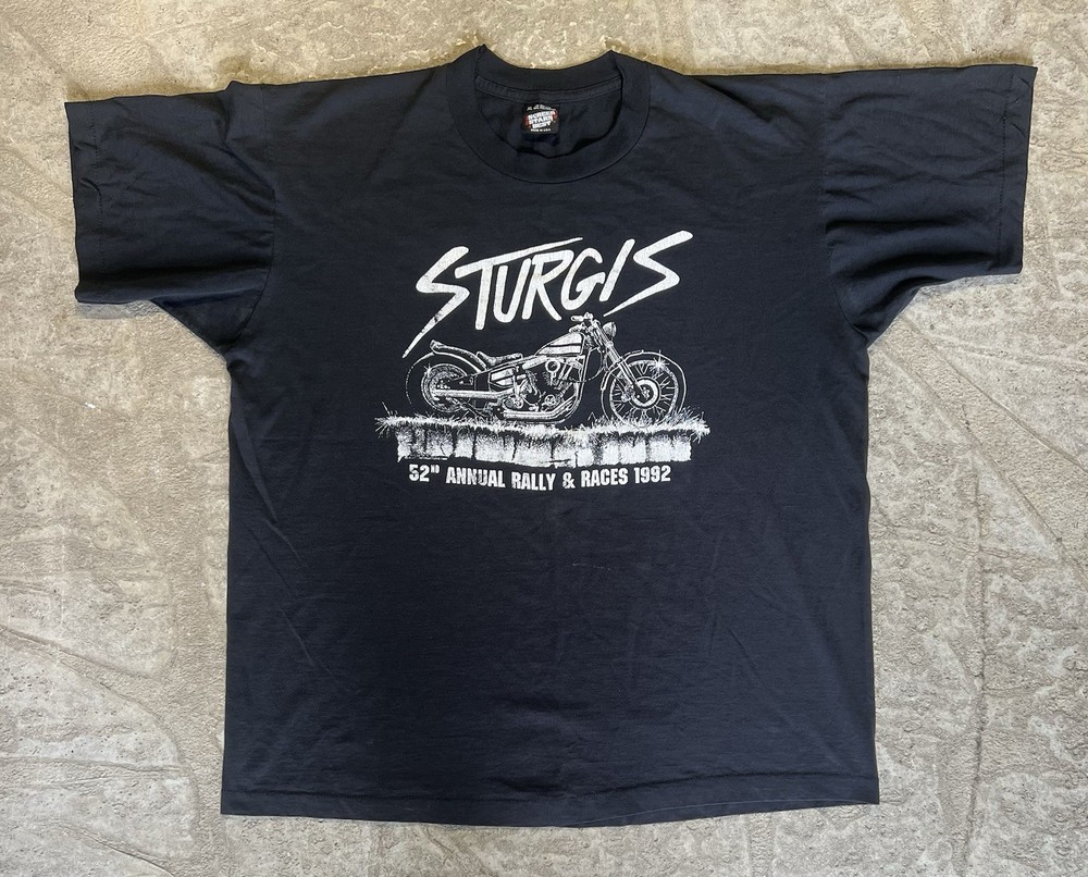 VTG 90s Screen Stars T Shirt Sz XL Sturgis 52nd Annual Single Stitch Biker Tee