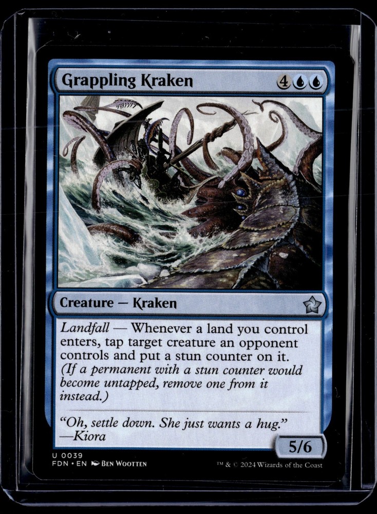 Grappling Kraken - 39 - FDN - NM - MTG Magic the Gathering