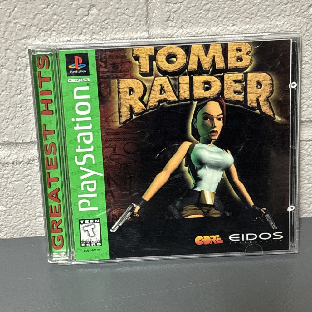 Tomb Raider Greatest Hits PS1 Playstation 1 Complete CIB+Reg Card-Tested!