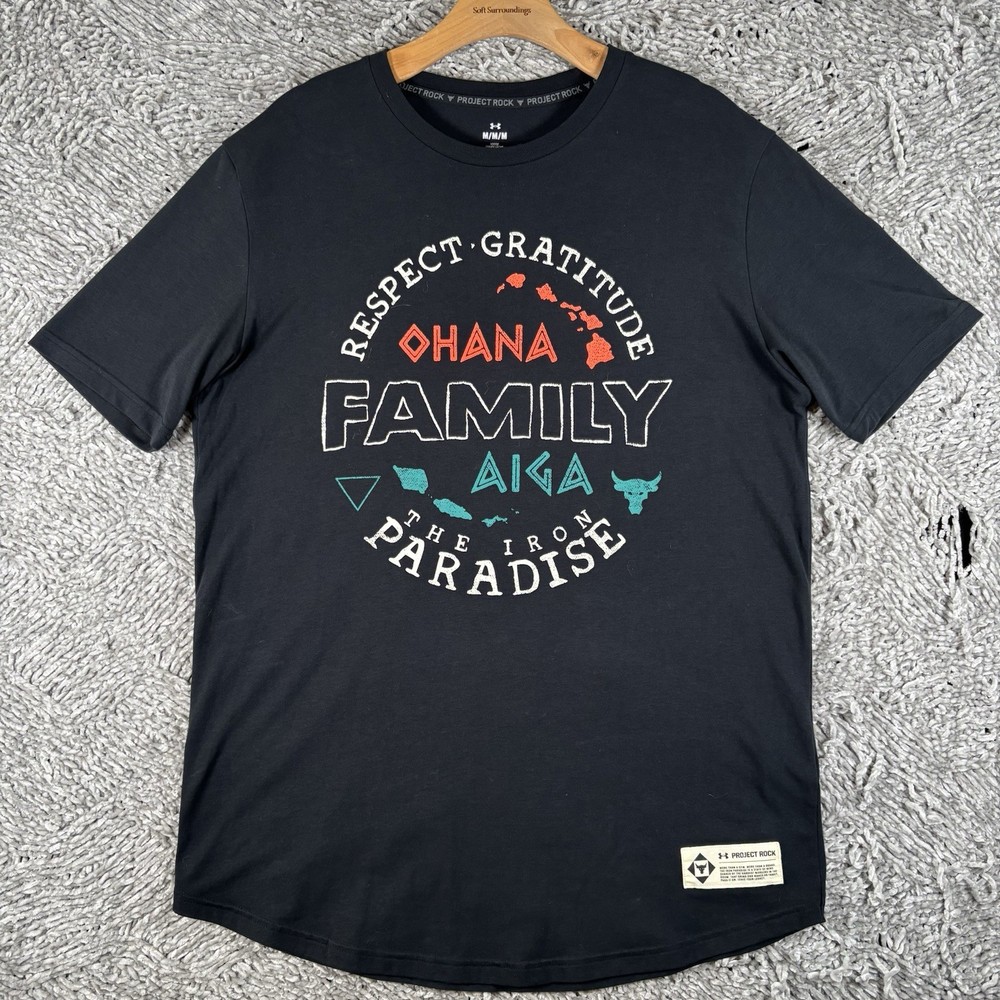 Under Armour Project Rock T-Shirt Men's Medium Black 