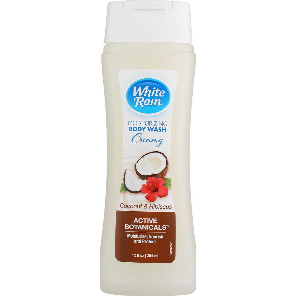 5 Pack White Rain Creamy Moisturizing Body Wash, Coconut & Hibiscus, 12 fl oz