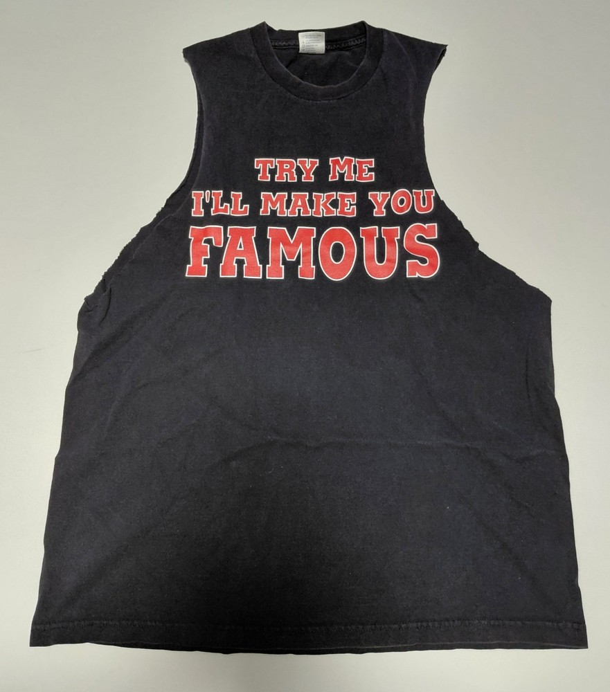 2000 WWF Undertaker  ~ Make you famous basketball tank cut shirt  size XL