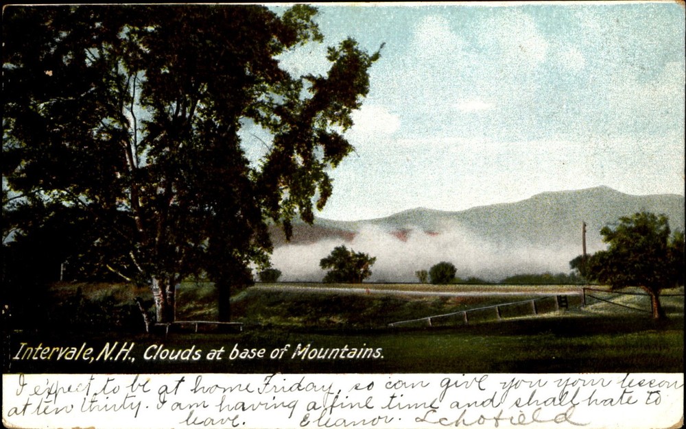 Clouds at base of mountains~Intervale NH New Hampshire~1907 Leighton UDB
