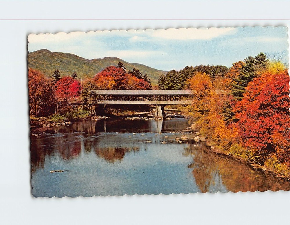 Postcard Saco River Covered Bridge Conway NH USA