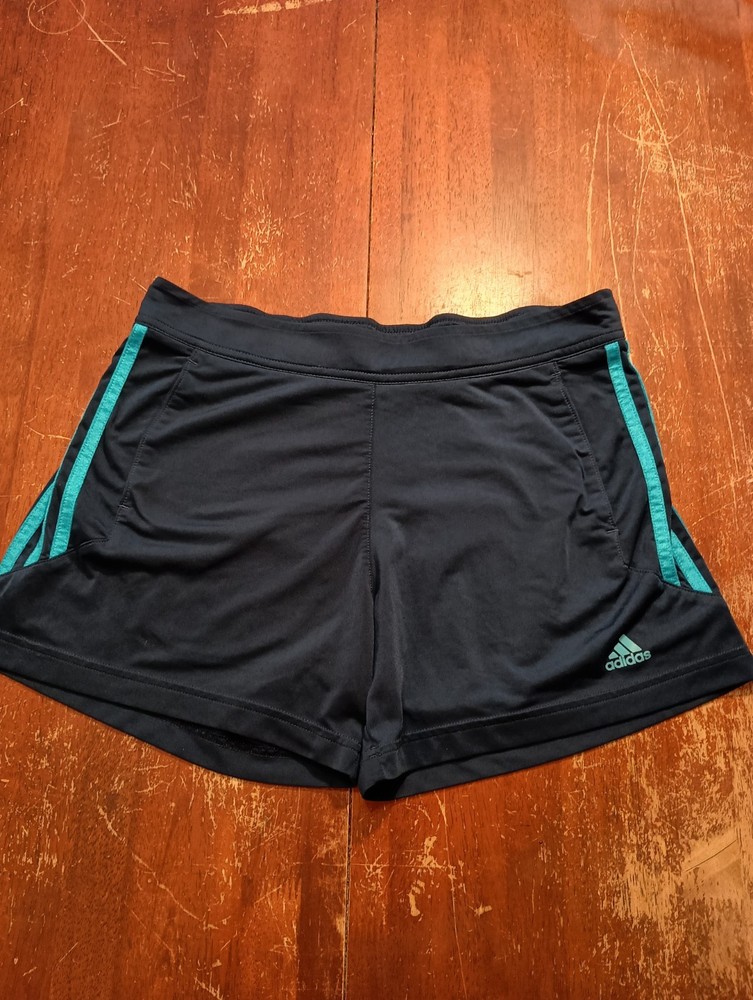 Adidas Women's Blue Teal Activewear Track Workout Shorts Size Medium
