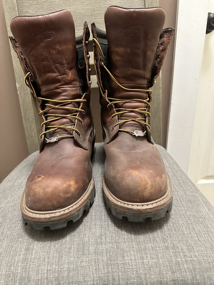 Red Wing 217 Waterproof LoggerMax Soft Toe Boots USA Made Size 12 E2