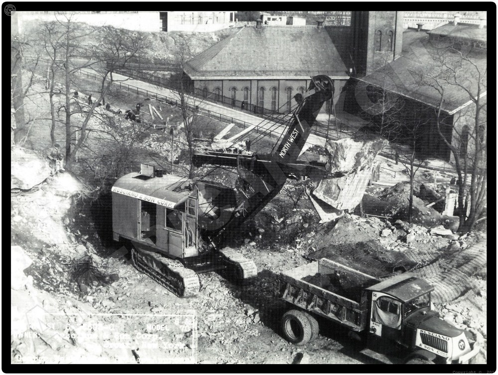 Vtg. Mack Trucks New Metal Sign: Dump Truck w Northwest Model 70 Shovel