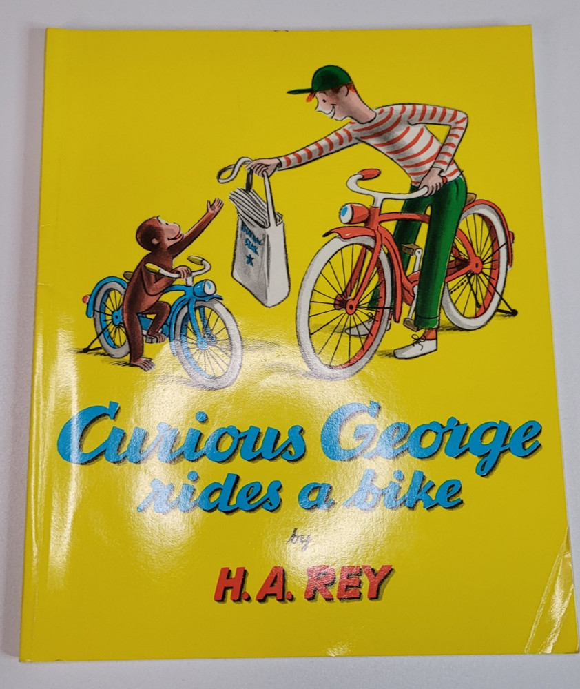 Curious George Rides a Bike by H.A. Rey Vintage Children’s Book Houghton Mifflin