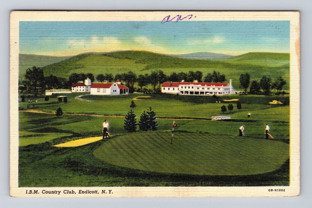 Endicott NY- New York, County Club, Antique, Vintage c1949 Souvenir Postcard