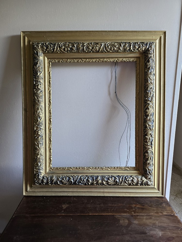 Antique Gold Victorian Layered Hand Carved Wood Picture Frame Art Gallery