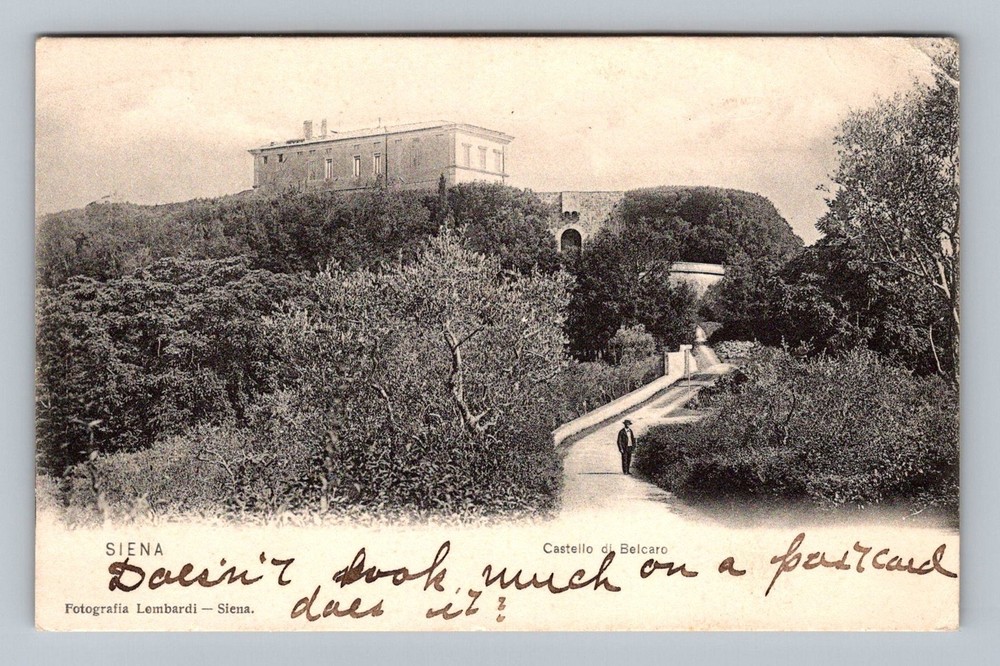Italy- Siena Belcaro Castle Souvenir Postal Old Card View PC Vintage Postcard