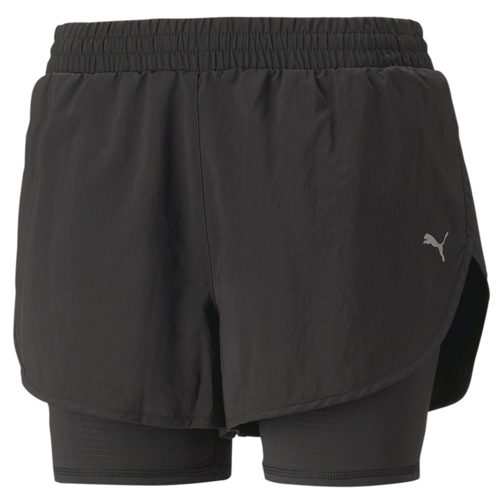 PUMA Run Favorite Woven 2In1 Shorts Womens Black Casual Athletic Bottoms 5231810