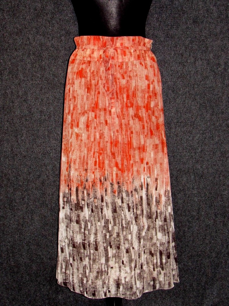 NIE + ZOE Colorful Abstract Pleated Maxi Skirt 6 New Styles-image