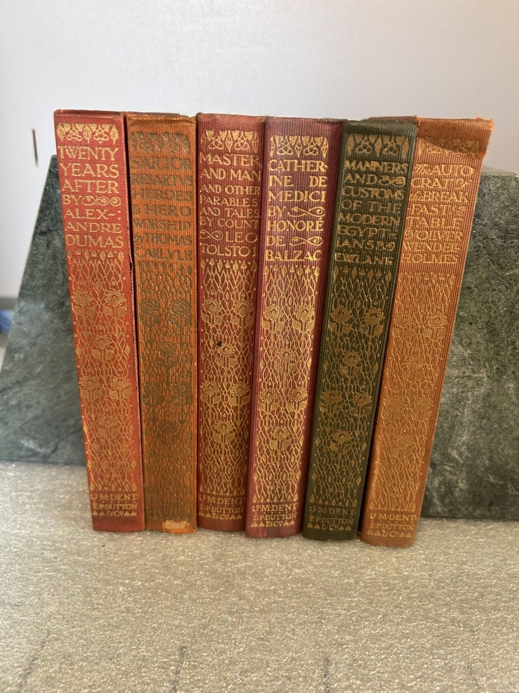 Antique Everyman’s Library Lot 6 Books Dumas Tolstoy Balzac c1910