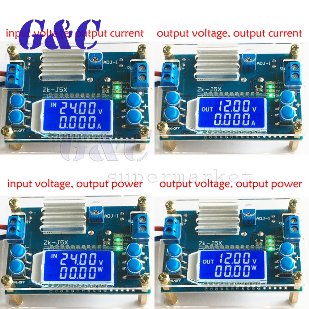 Boost/step-down constant voltage constant current battery charging LCD display